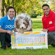 David Murdoch, Oskar the bearded collie and Danyl Johnston